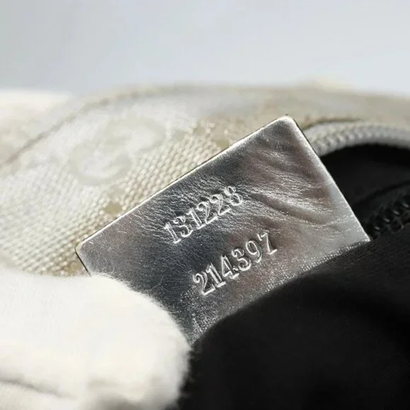 GUCCI GG Canvas Sherry Line Hand Bag Silver